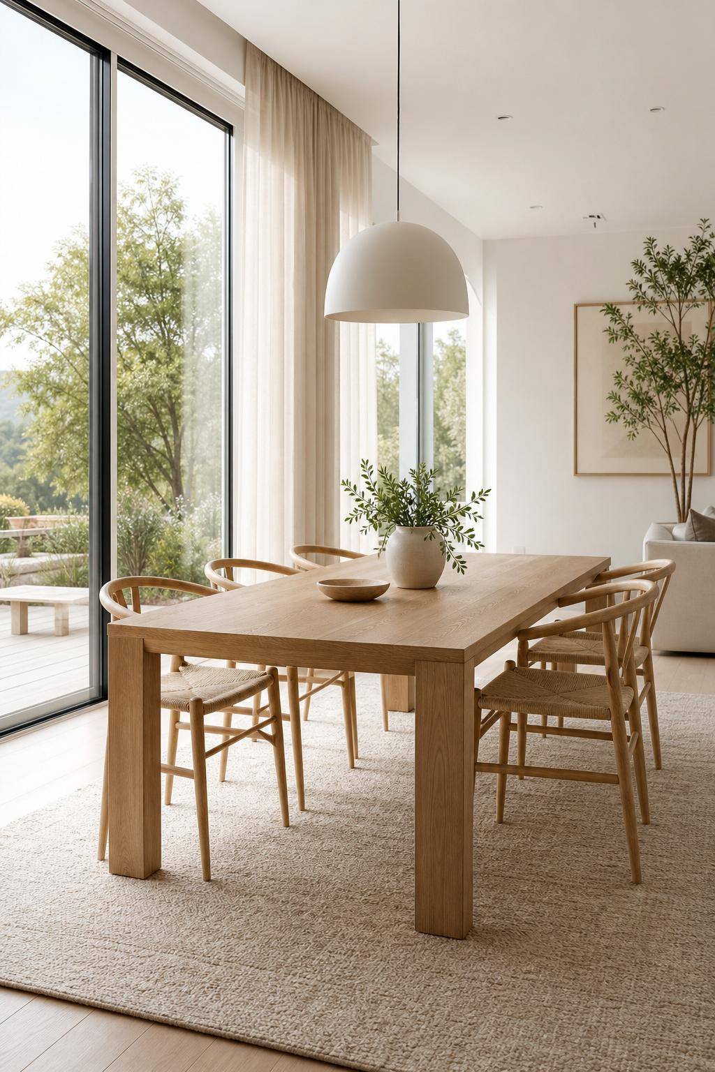 Skandinavisches Esszimmer einrichten- Lasse viel Tageslicht in den Raum
