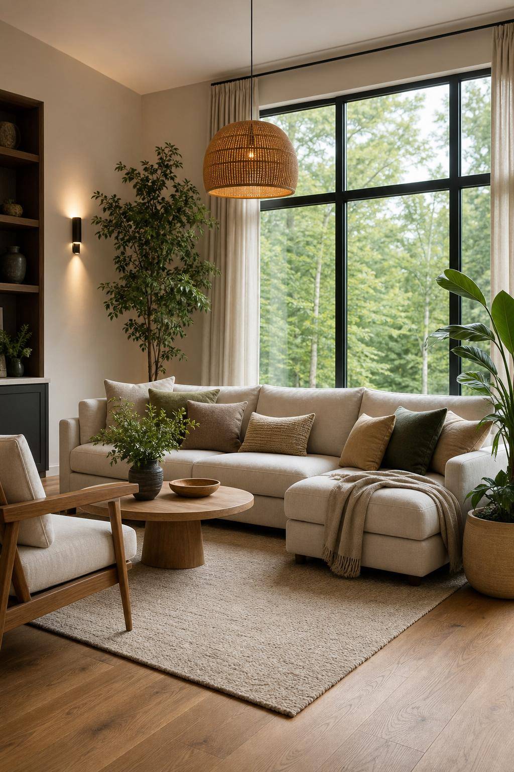 Sofa-Ideen fürs Wohnzimmer- Arrangiere Pflanzen rund um das Sofa