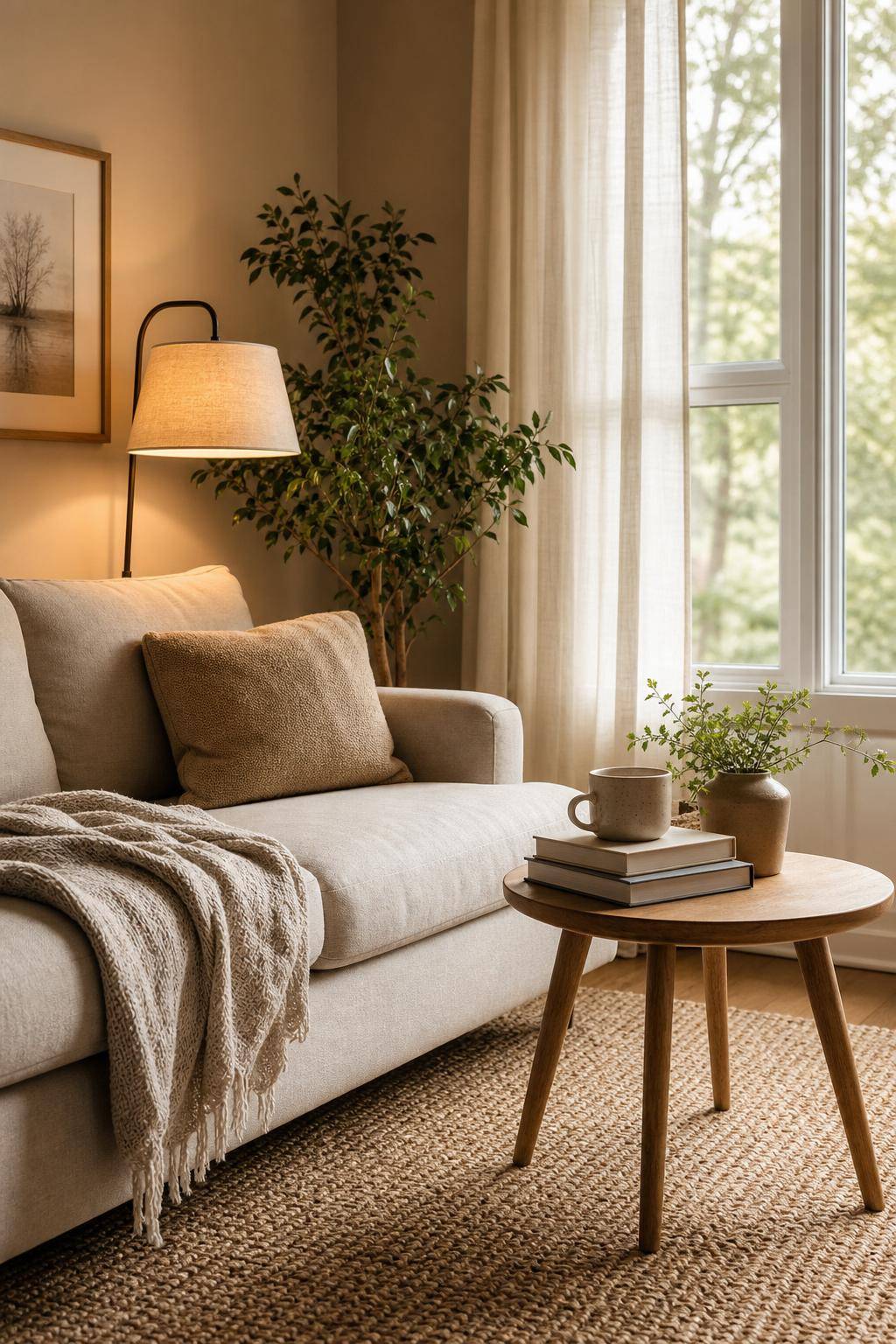 Sofa-Ideen fürs Wohnzimmer- Kreiere eine Leseecke mit Beistelltisch