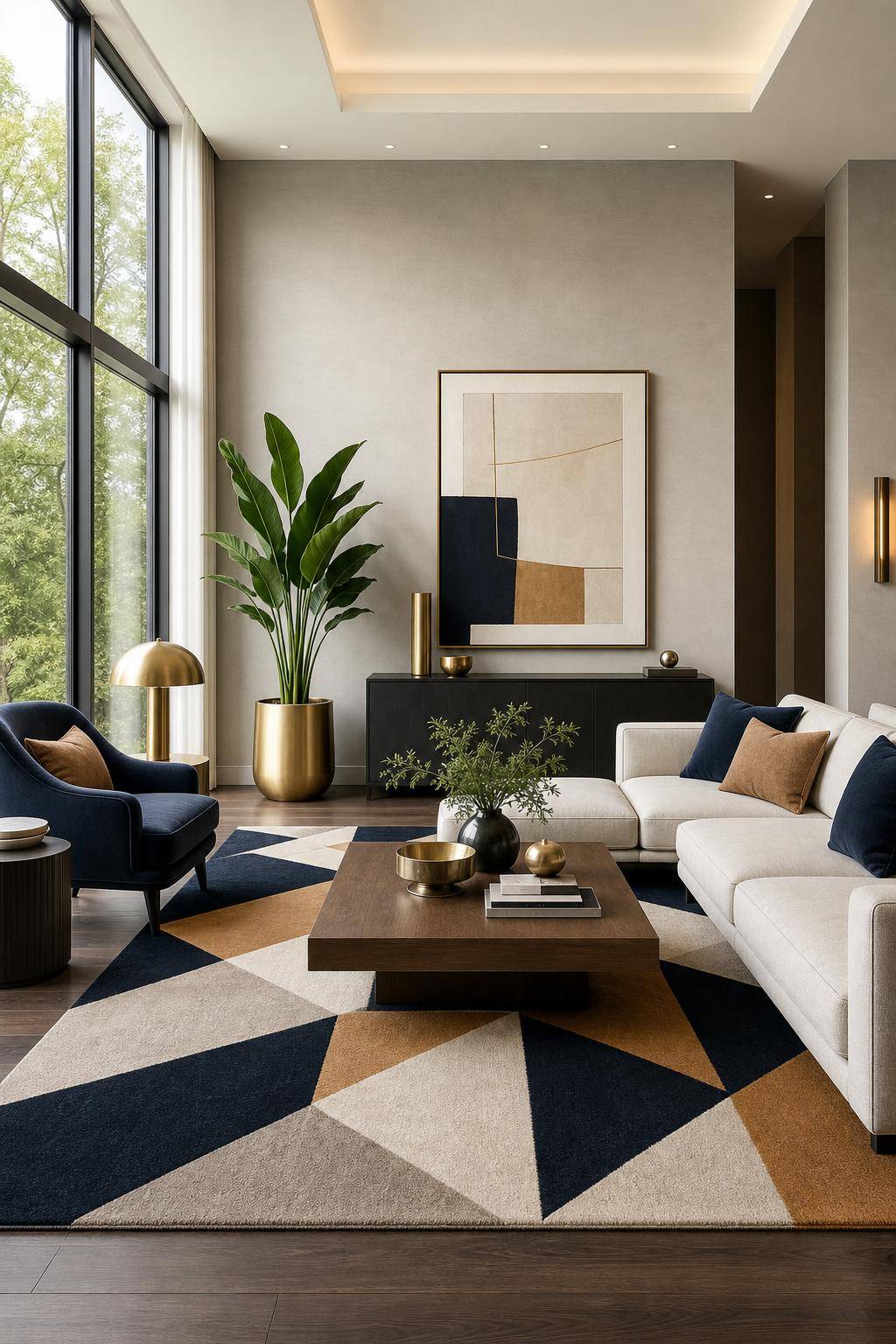 Wohnzimmer-Teppich Ideen- Inspiriere dich durch geometrische Formen
