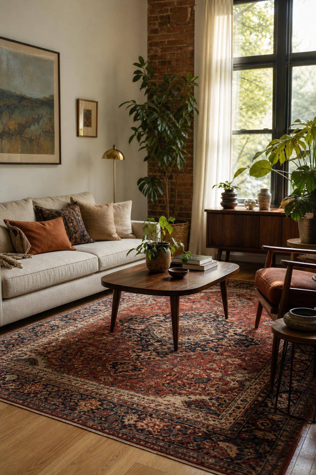 Wohnzimmer-Teppich Ideen- Probiere es mit Vintage-Teppichen für Charme
