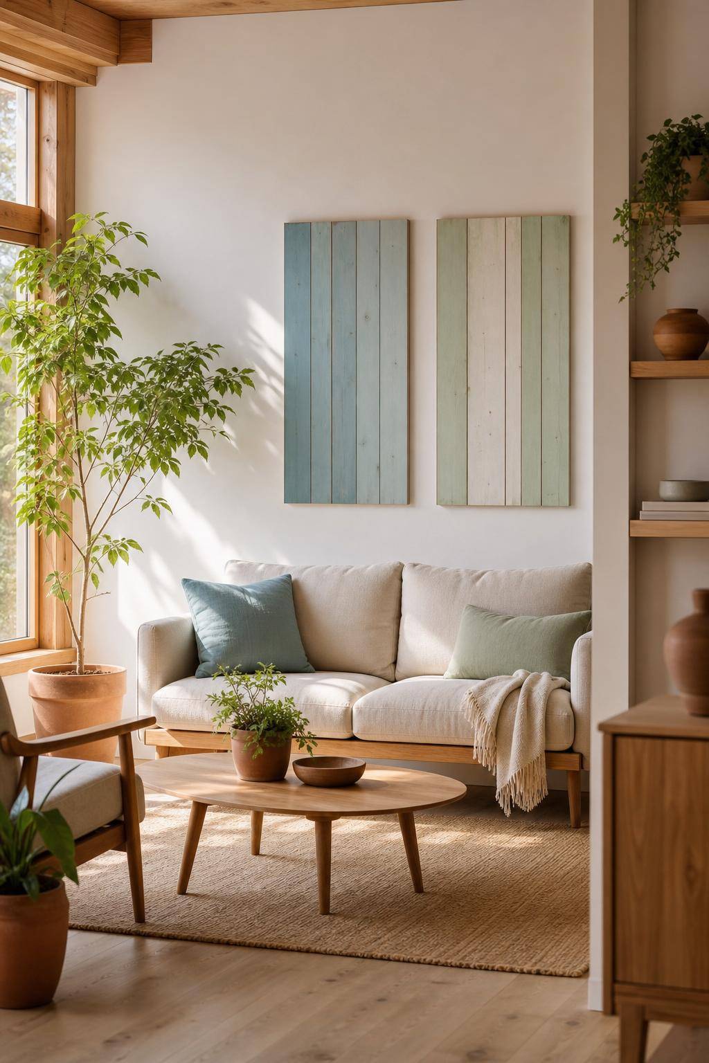 Dekoideen aus Holz- Frische Zimmer auf mit bemalten Holztafeln