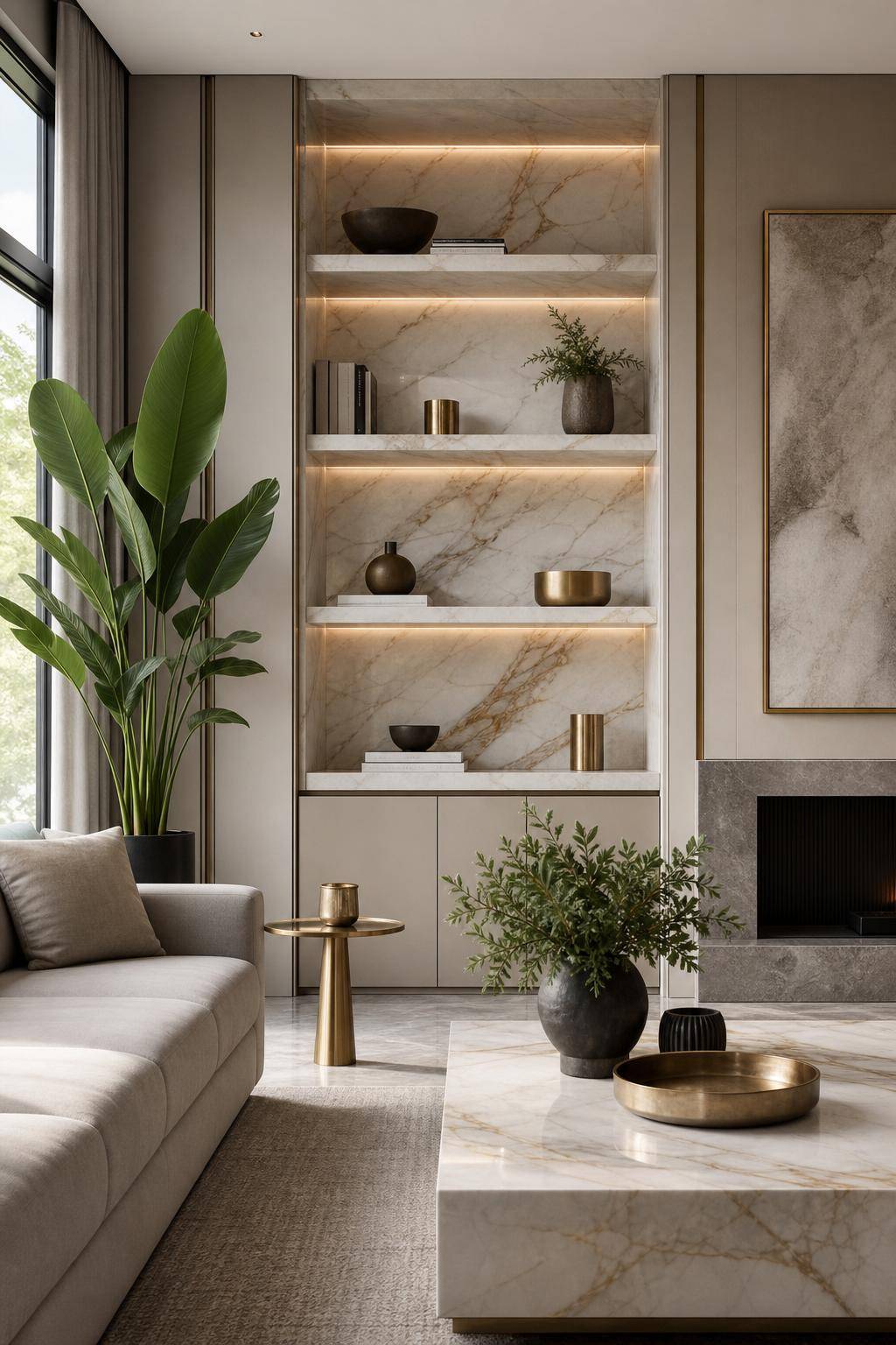 Einrichten mit Marmor- Setze auf Marmorregale als Eyecatcher