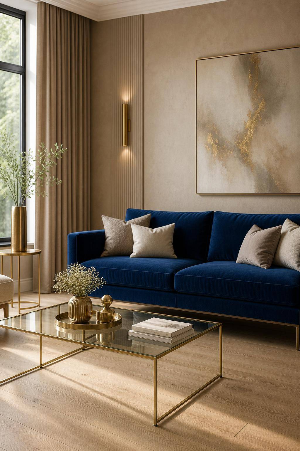 Einrichtung: Welche Farbe passt zu Blau?- Mixe Blau mit edlem Taupe