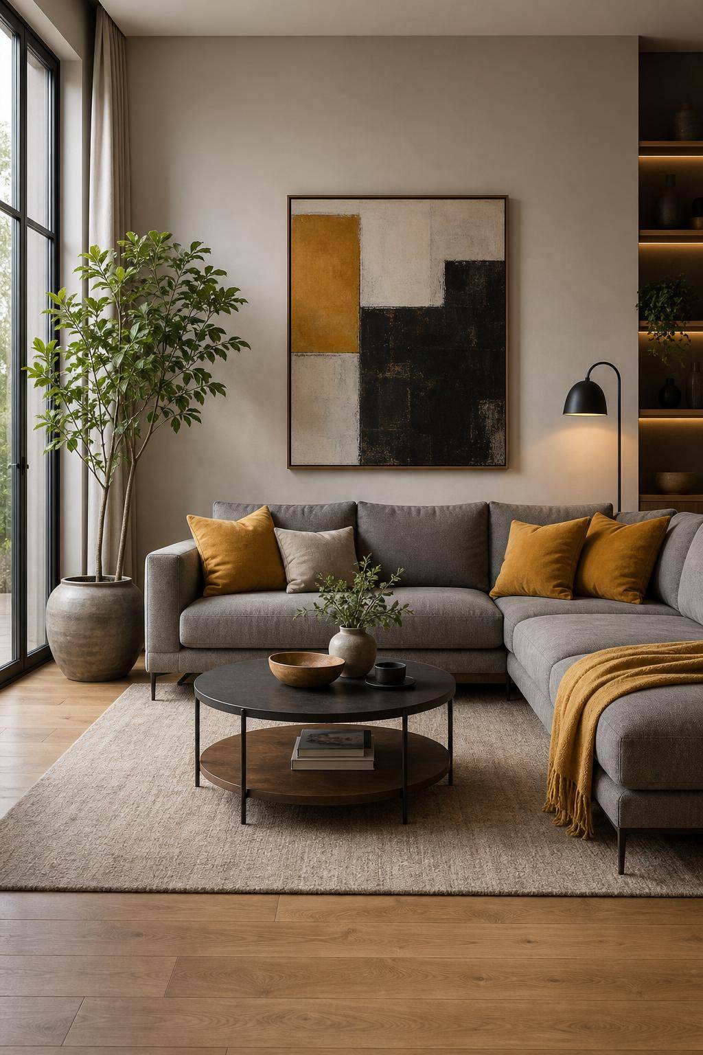 Einrichtung in Senfgelb-Integriere senfgelbe Kissen auf deinem Sofa