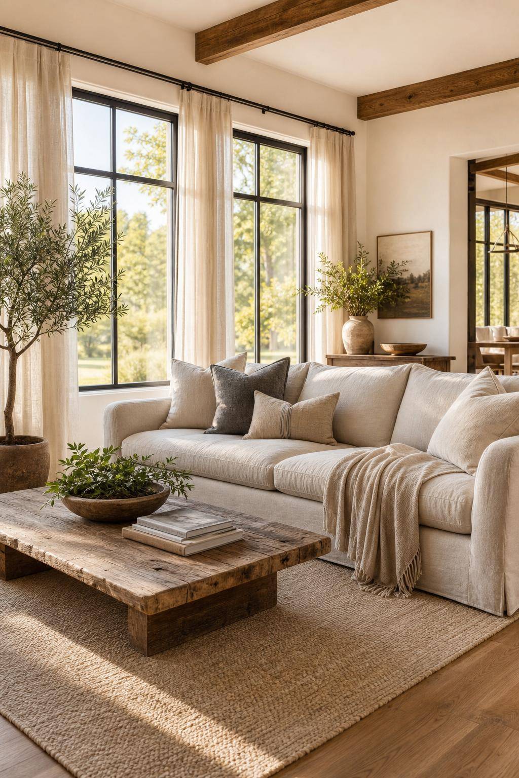 Einrichtungsstil: Modern Country Style- Wähle Leinentextilien für Vorhänge und Kissen