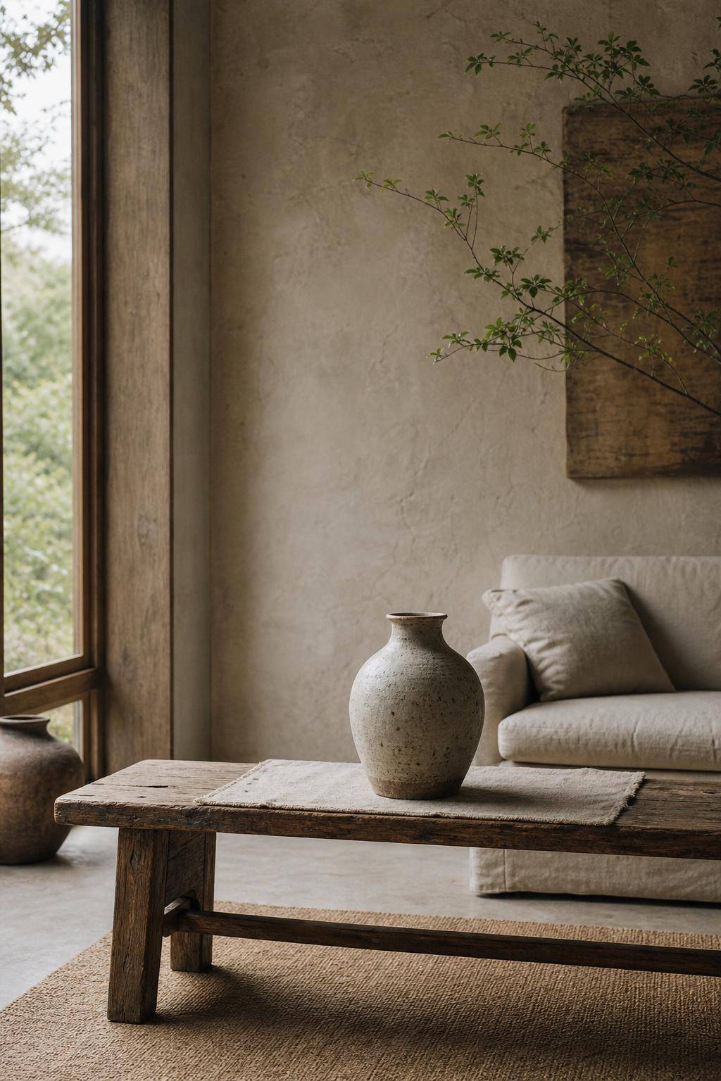 Einrichtungsstil: Wabi-Sabi- Präsentiere Lieblingsstücke auf schlichtem Untergrund