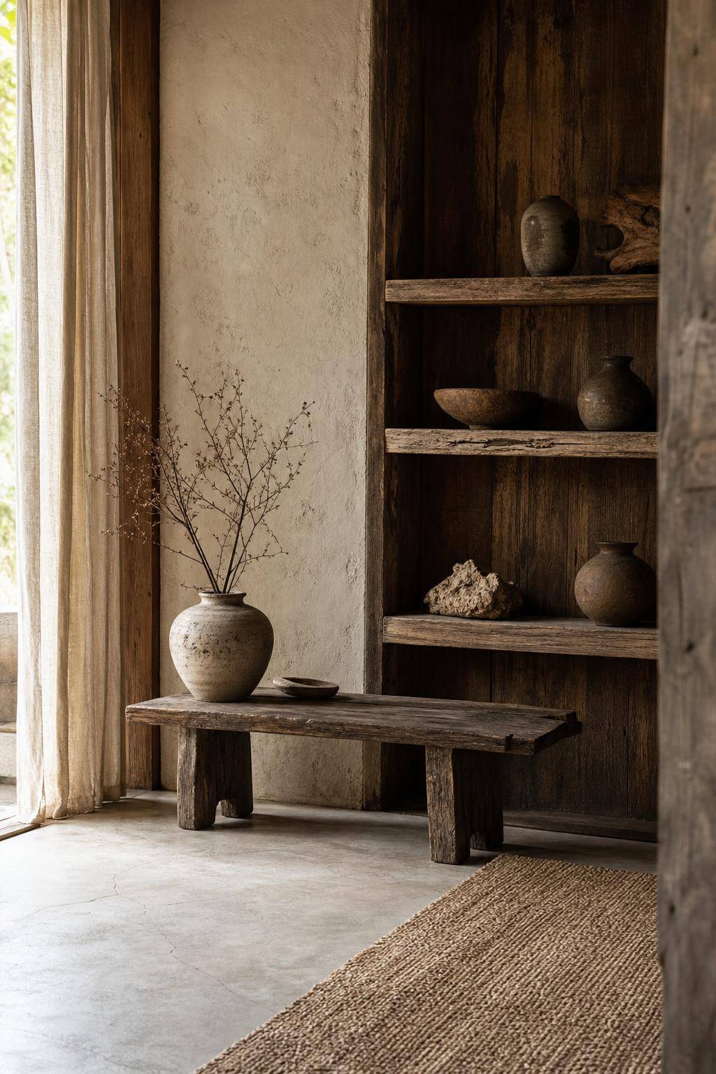 Einrichtungsstil: Wabi-Sabi- Schmücke Wände mit gealtertem Holz