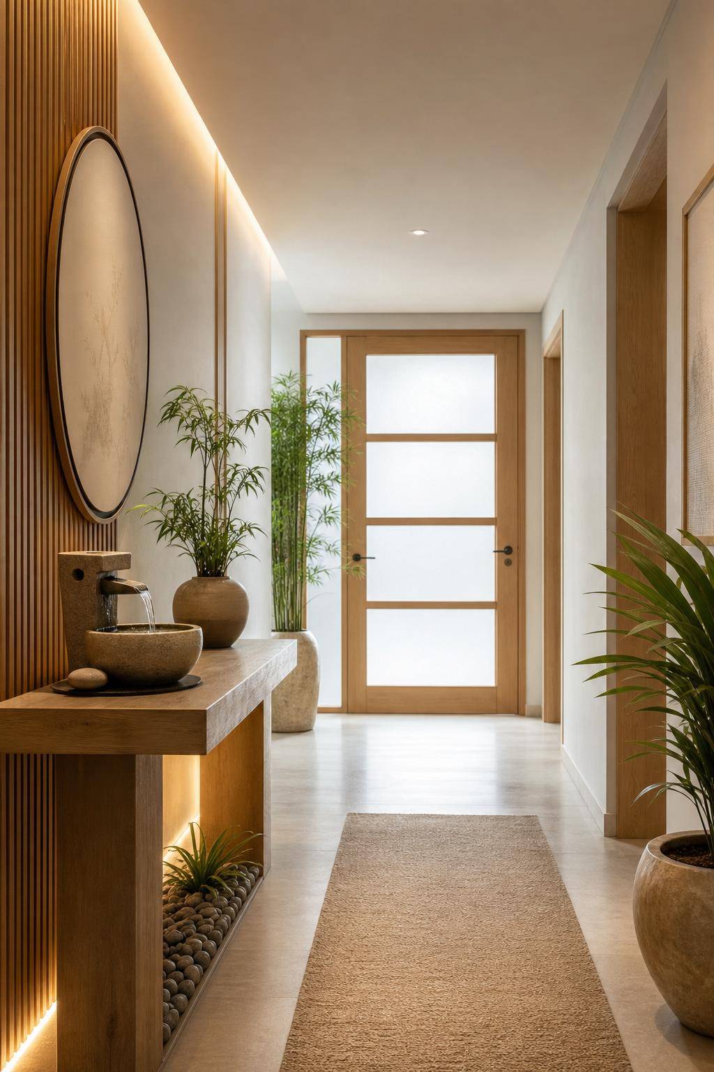 Feng-Shui-im-Flur- Integriere eine kleine Wasserquelle für Harmonie
