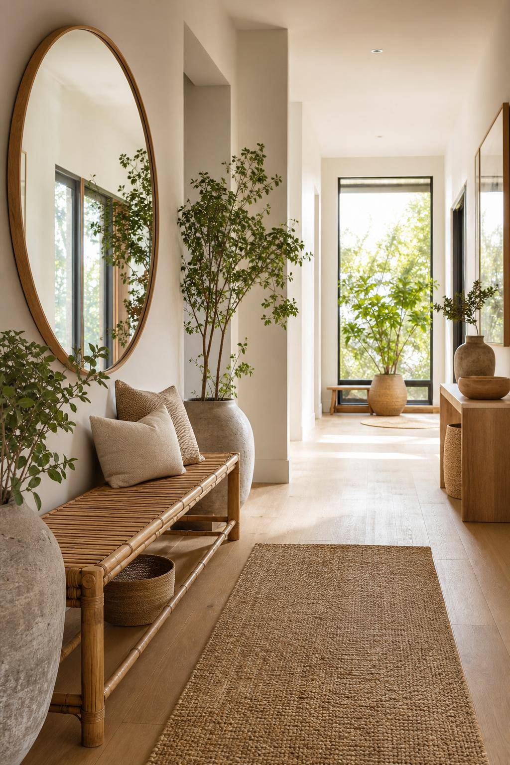 Feng-Shui-im-Flur- Verwende natürliche Materialien für Möbel und Böden