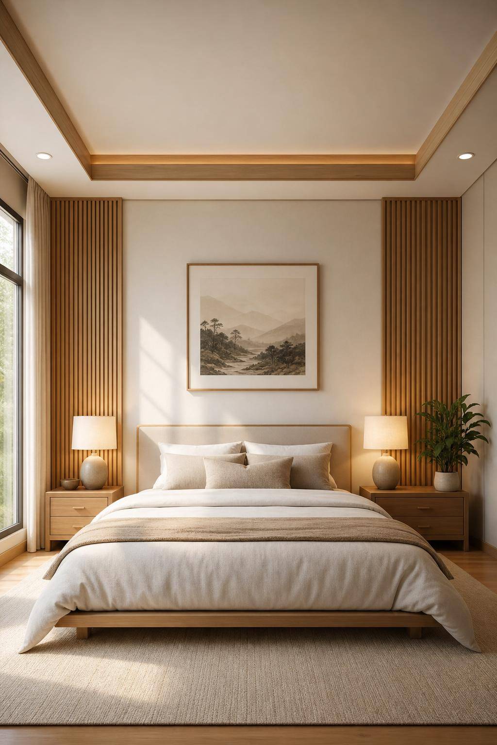 Feng-Shui im Schlafzimmer- Erzeuge Symmetrie mit gepaarten Nachttischen
