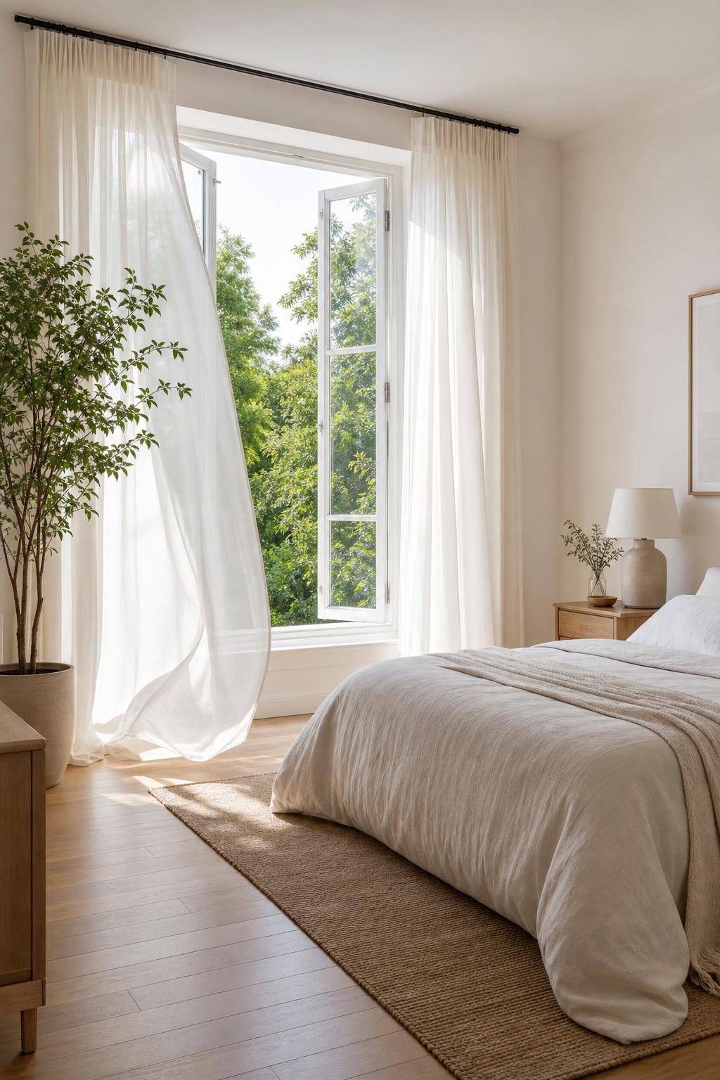 Feng-Shui im Schlafzimmer- Lüfte regelmäßig für einen klaren Geist