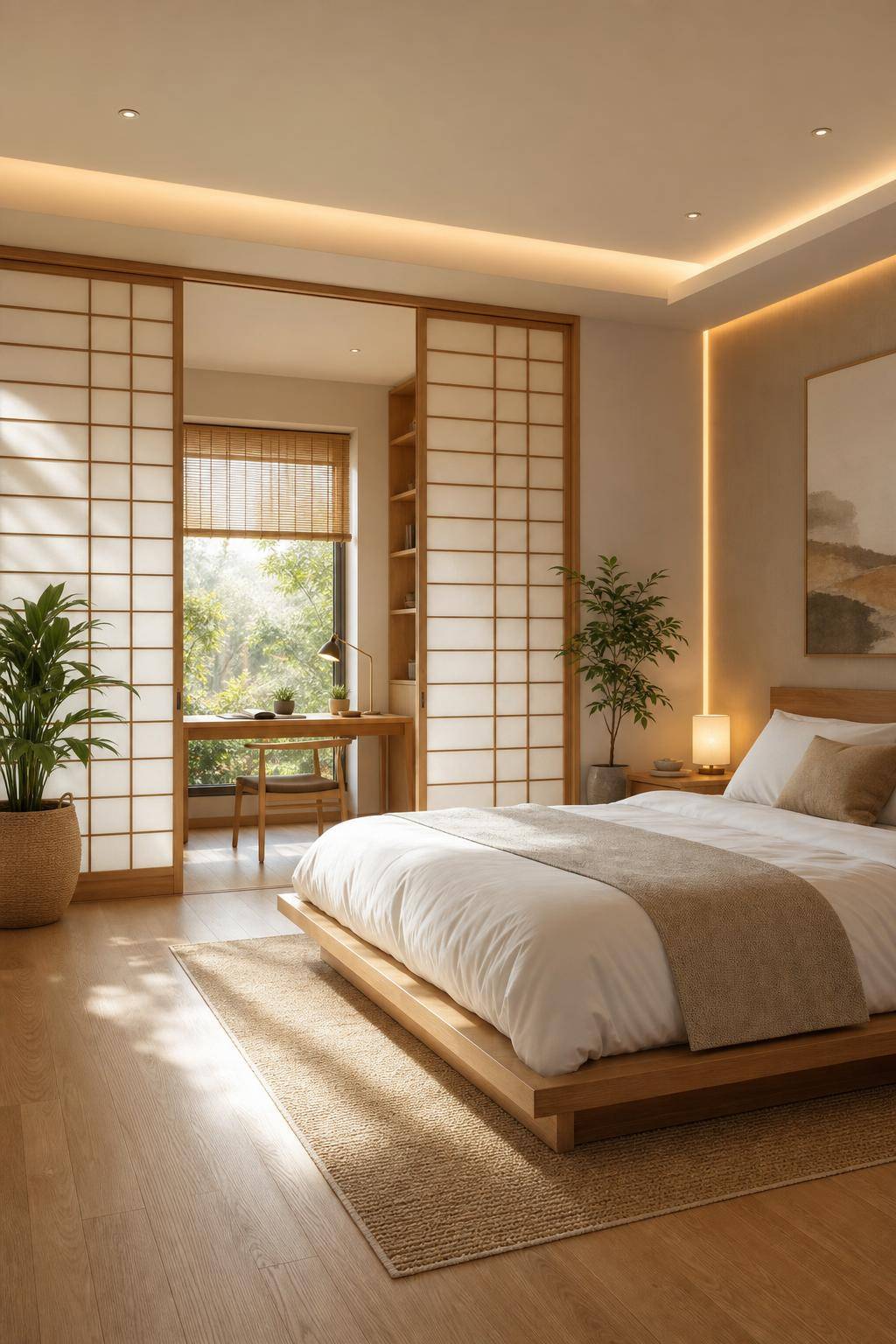 Feng-Shui im Schlafzimmer- Trenne Arbeits- und Schlafbereich konsequent