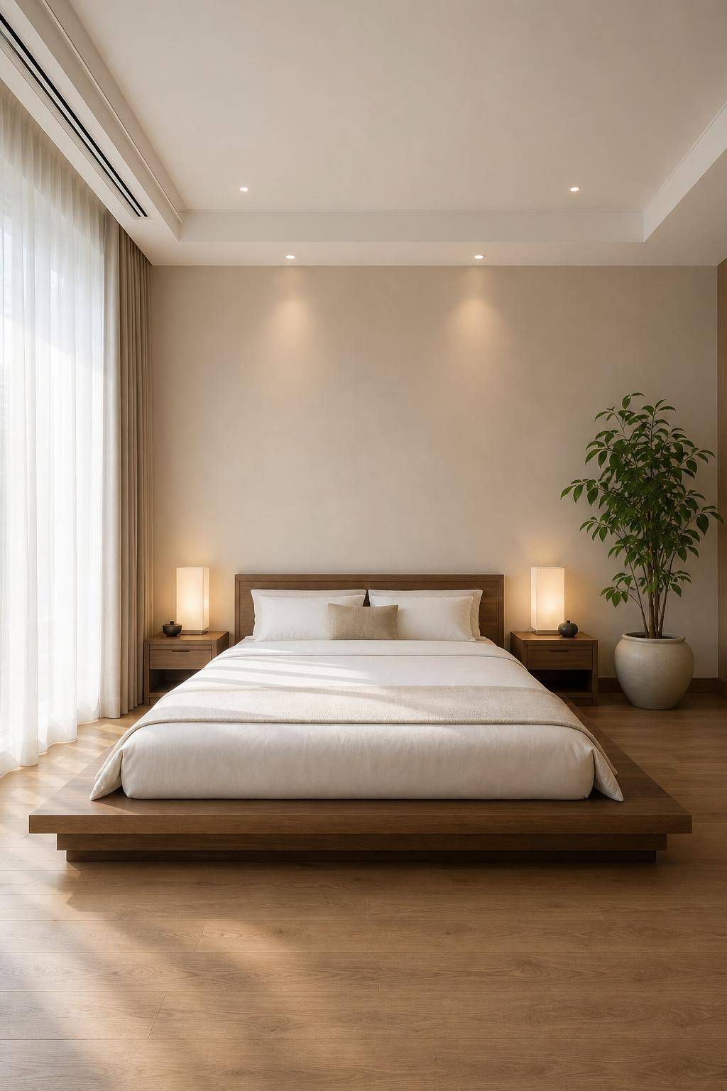 Feng-Shui im Schlafzimmer- Verzichte auf überladene Bilder und Dekor