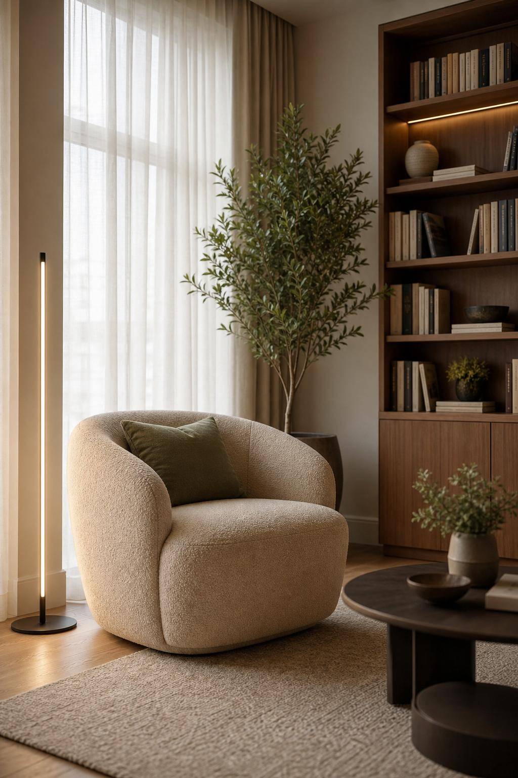 Feng-Shui im Wohnzimmer- Erschaffe eine Leseecke mit weicher Beleuchtung