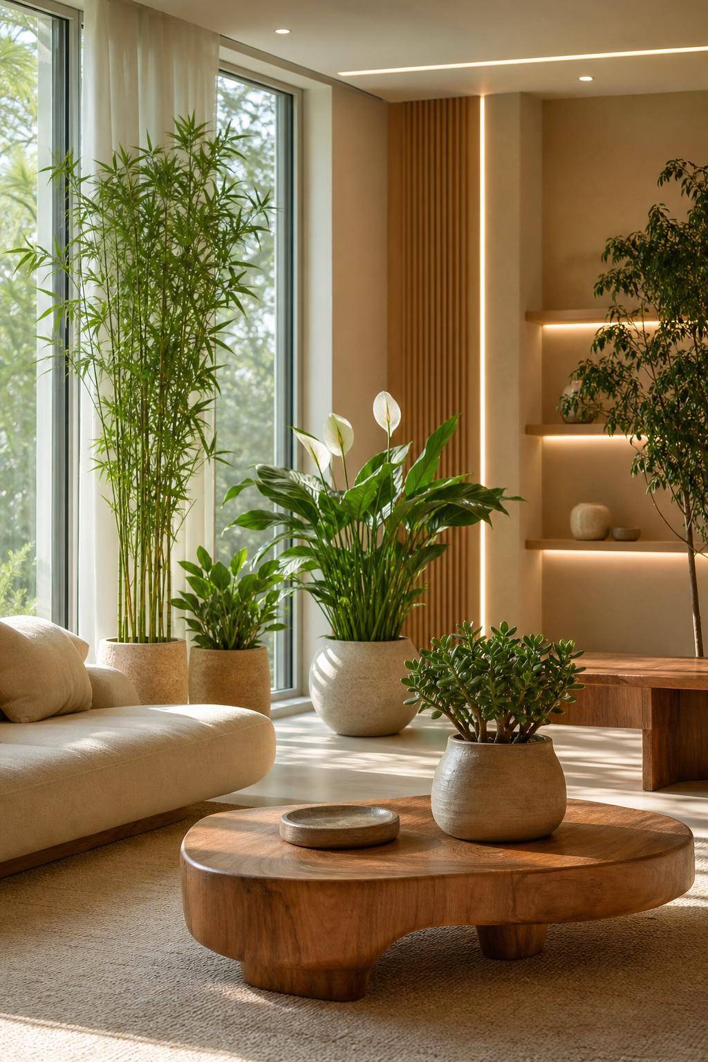 Feng-Shui im Wohnzimmer- Integriere Pflanzen für frische Lebensenergie