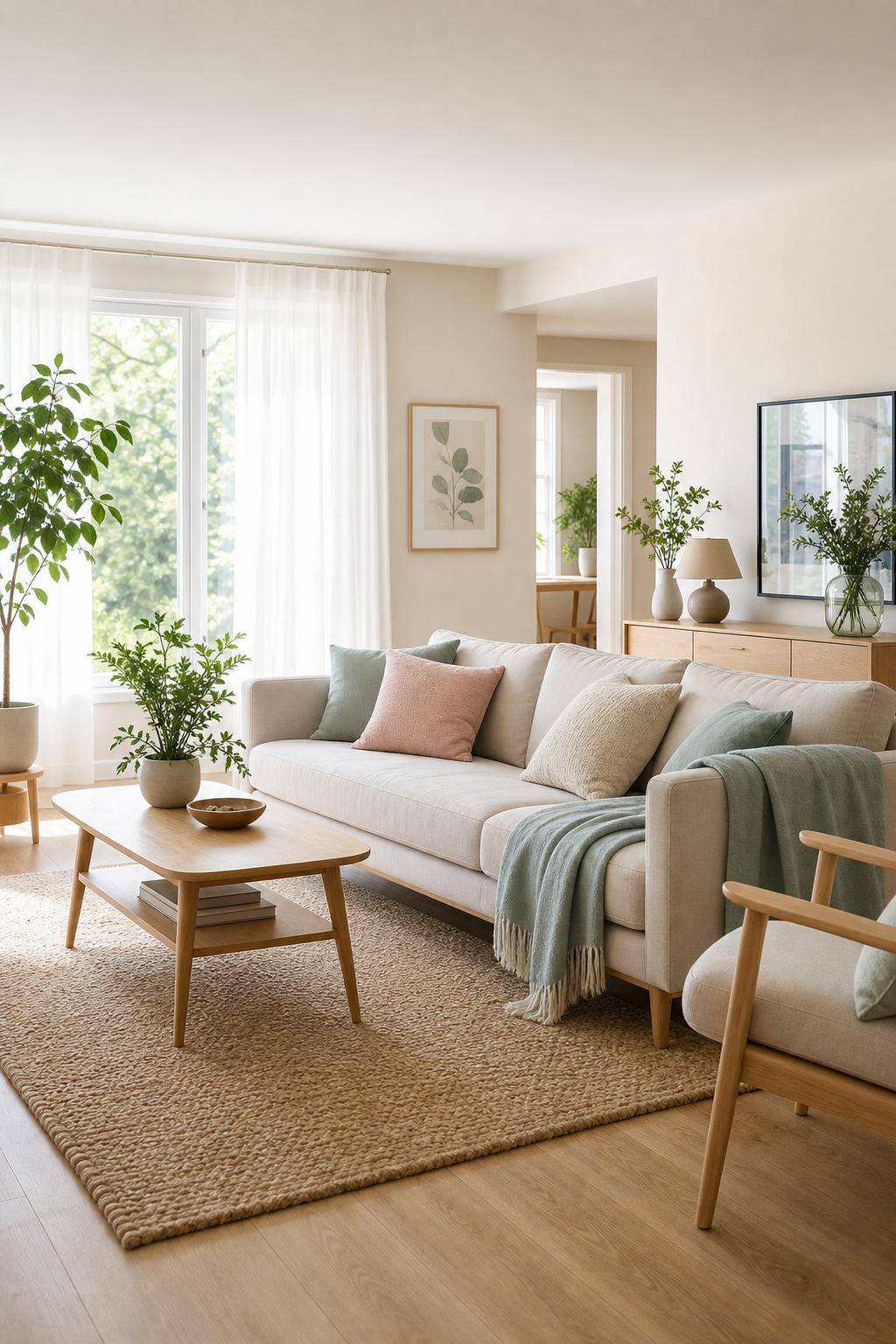 Feng-Shui im Wohnzimmer- Wähle helle Farben für positive Stimmung