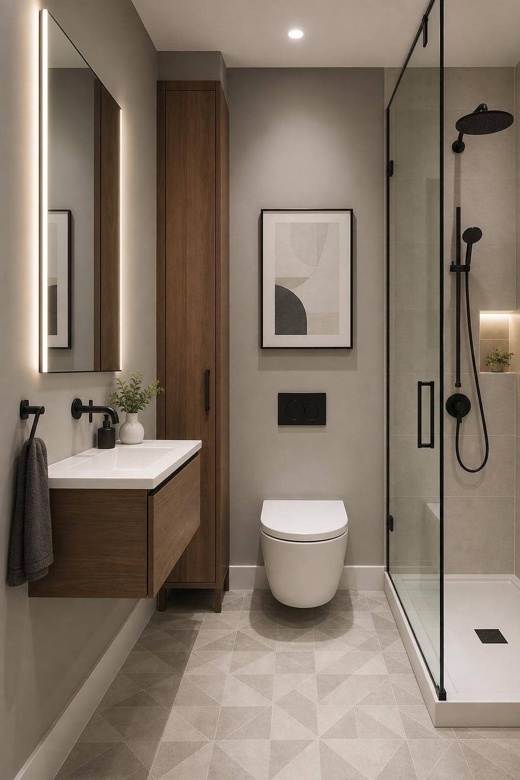 Gäste-WC gestalten- Arrangiere platzsparende Möbel