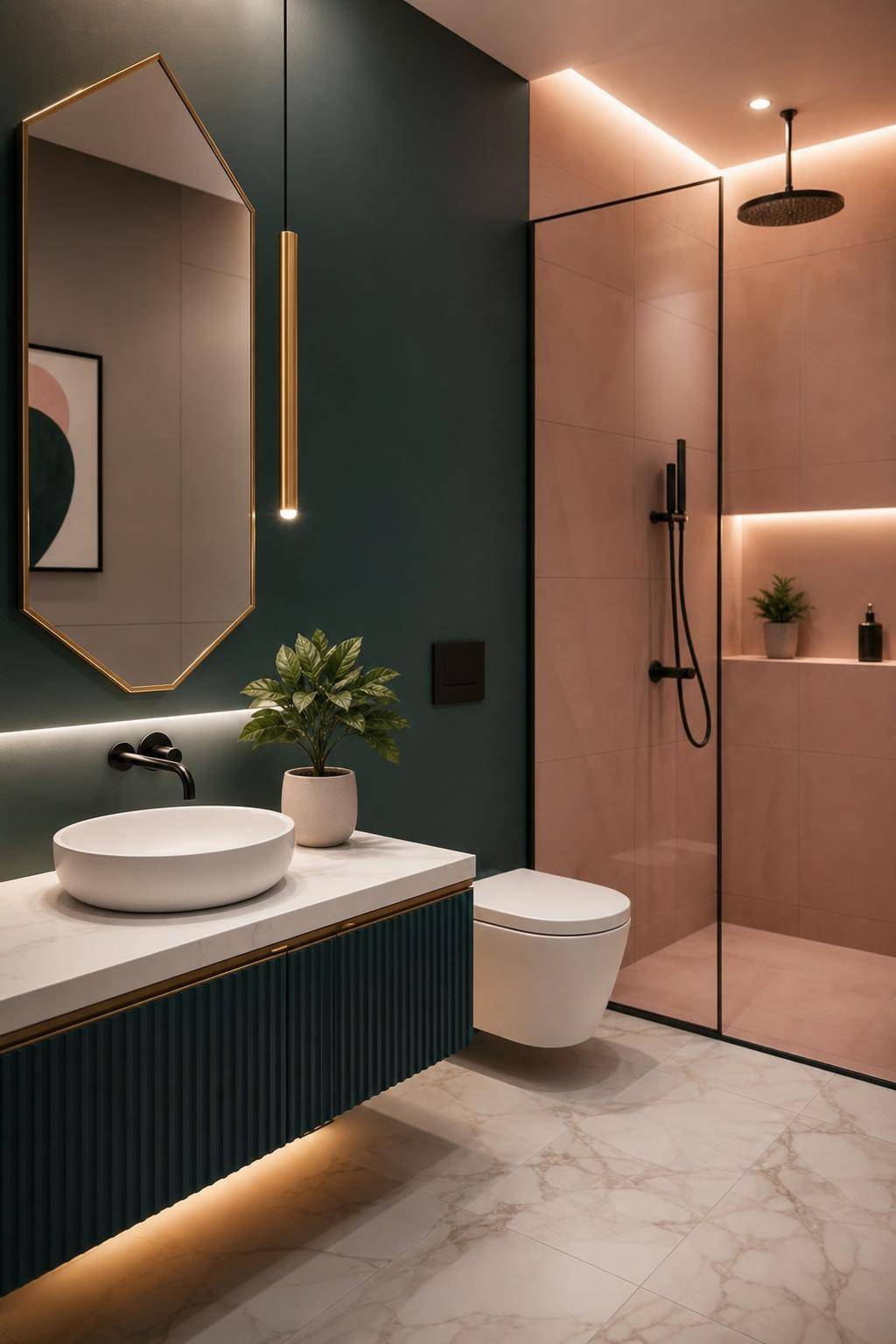 Gäste-WC gestalten- Experimentiere mit Farbkontrasten