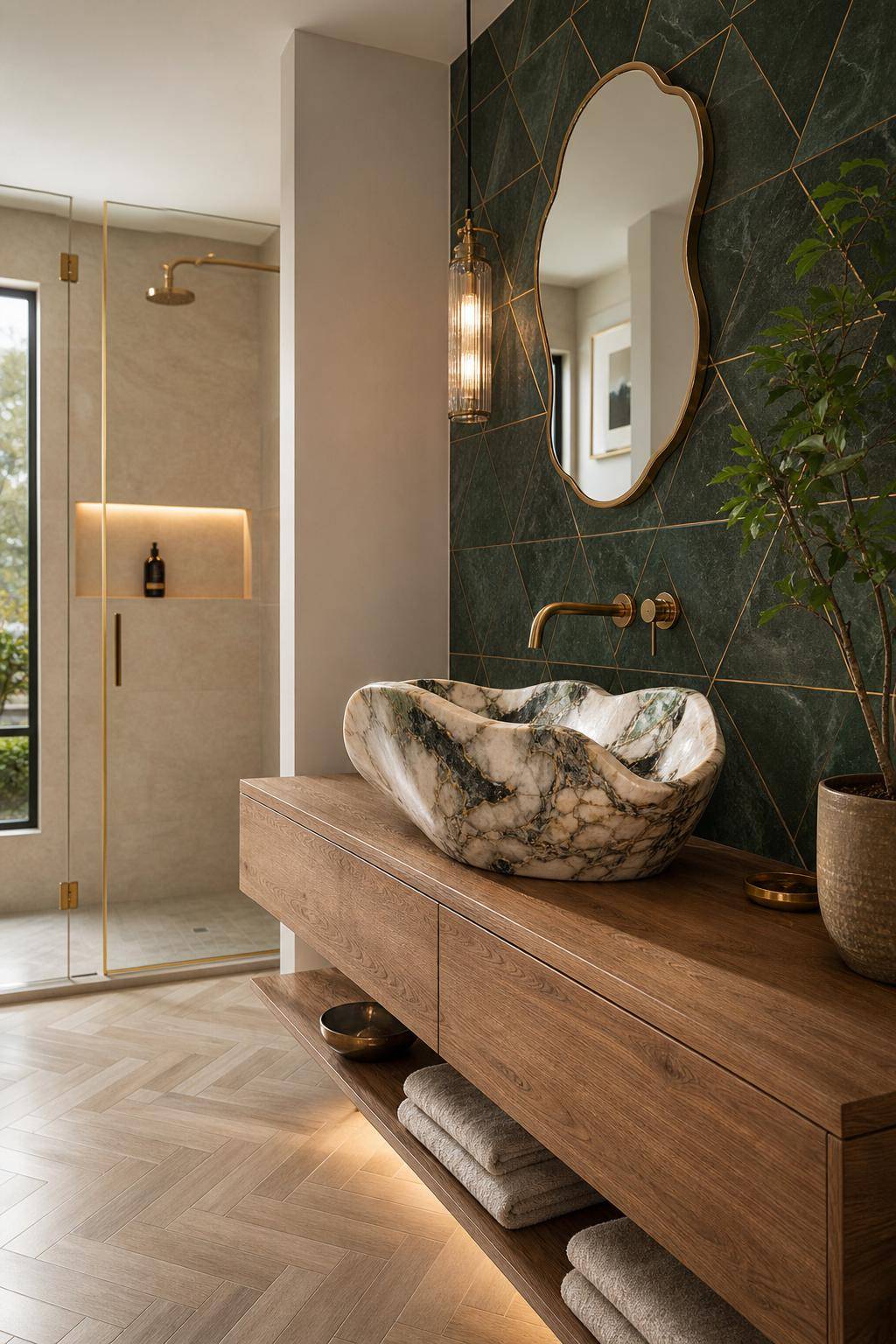 Gäste-WC gestalten- Platziere ein extravagantes Waschbecken