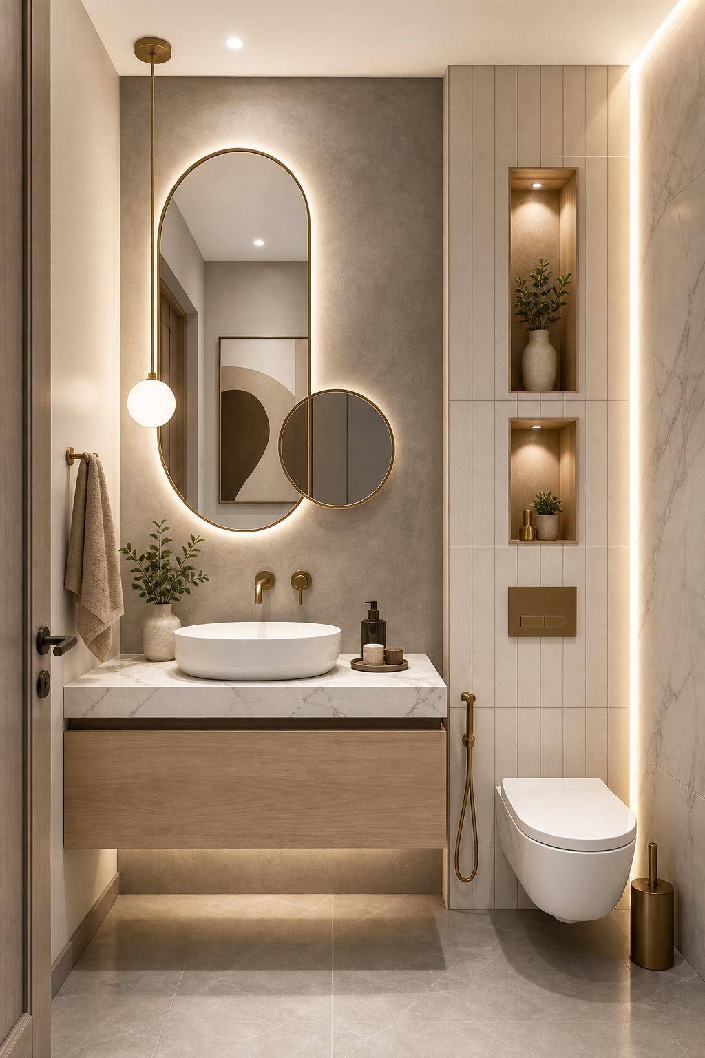 Gäste-WC gestalten- Wähle ungewöhnliche Spiegelformen