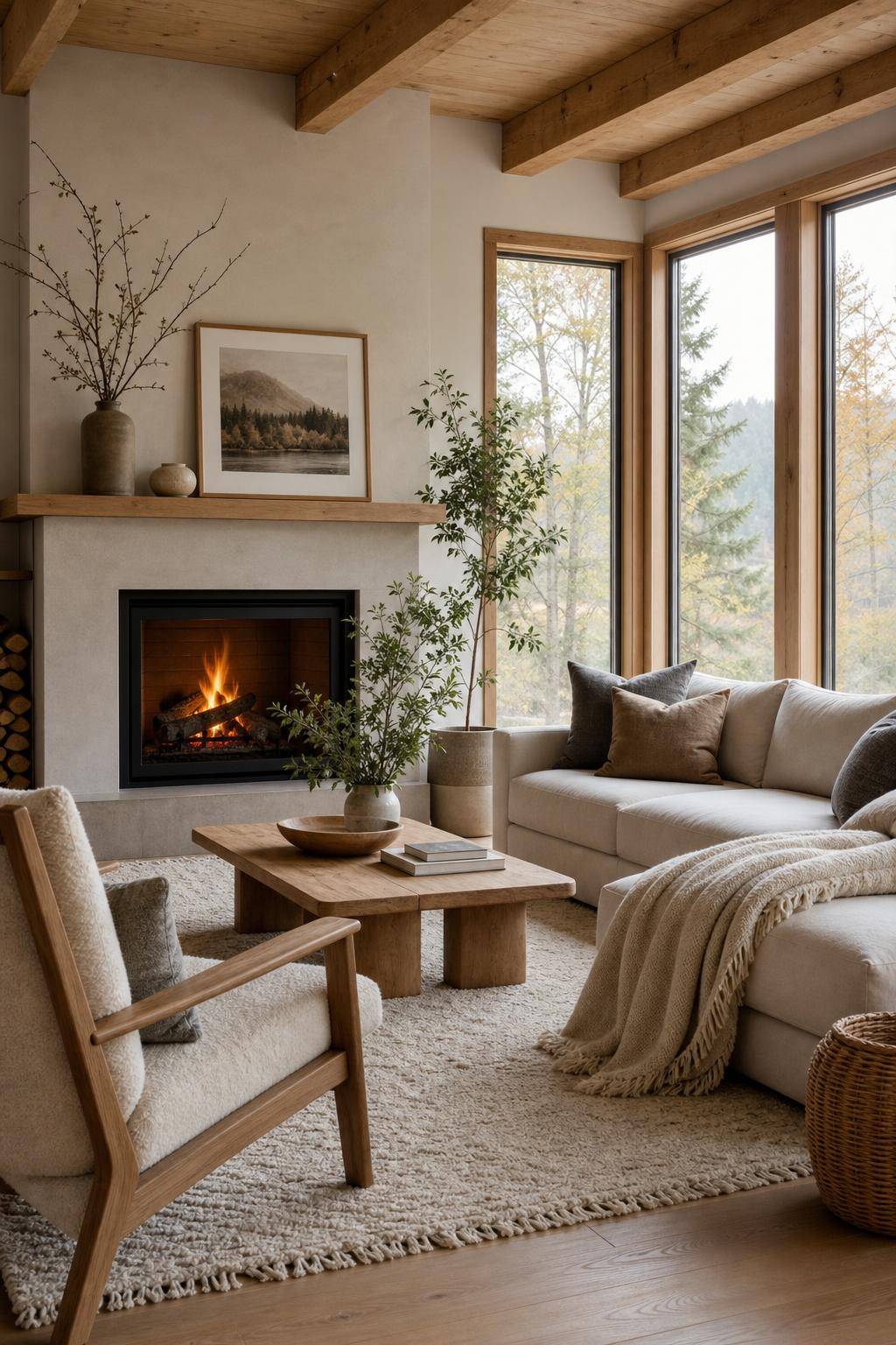 Hygge: Einrichtungsstil- Genieße warmes Holz als Dekoelement