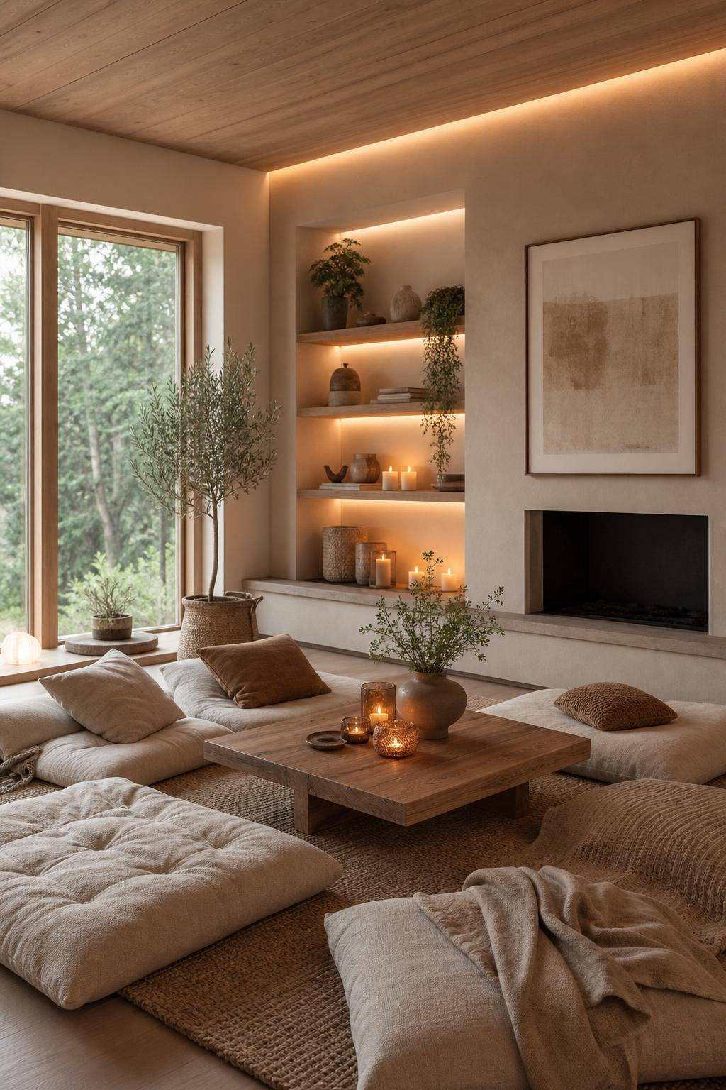 Hygge: Einrichtungsstil- Lege Sitzkissen für Gäste bereit