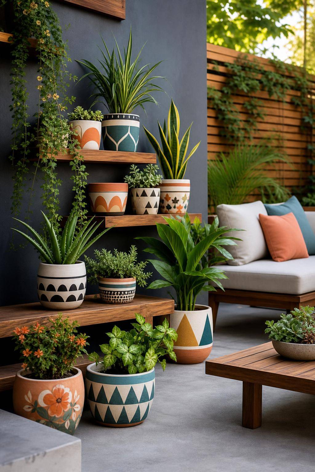 Ideen: Blumentopf-Upcycling-Bemale alte Töpfe mit bunten Mustern