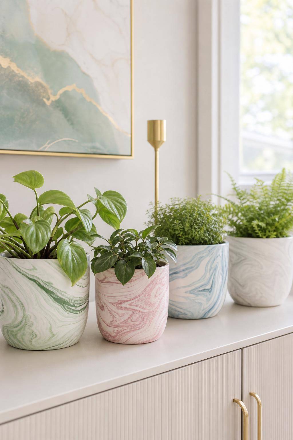 Ideen: Blumentopf-Upcycling- Gestalte eine Marmoroptik mit Nagellack