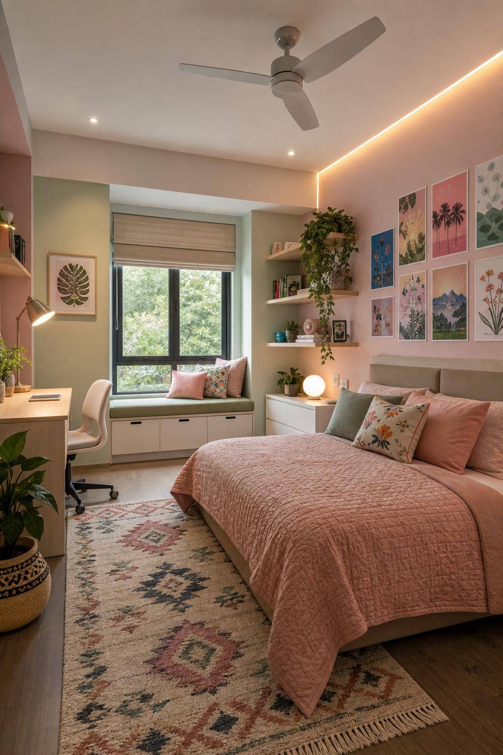 Ideen: Jugendzimmer für Mädchen einrichten- Belebe das Zimmer mit bunten Postern
