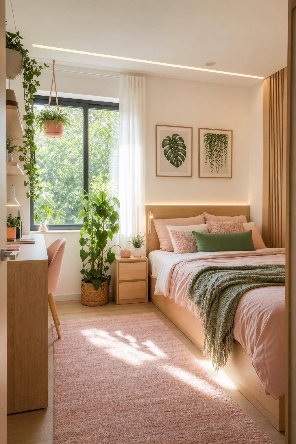 Ideen: Jugendzimmer für Mädchen einrichten- Dekoriere mit Pflanzen für Frische im Zimmer