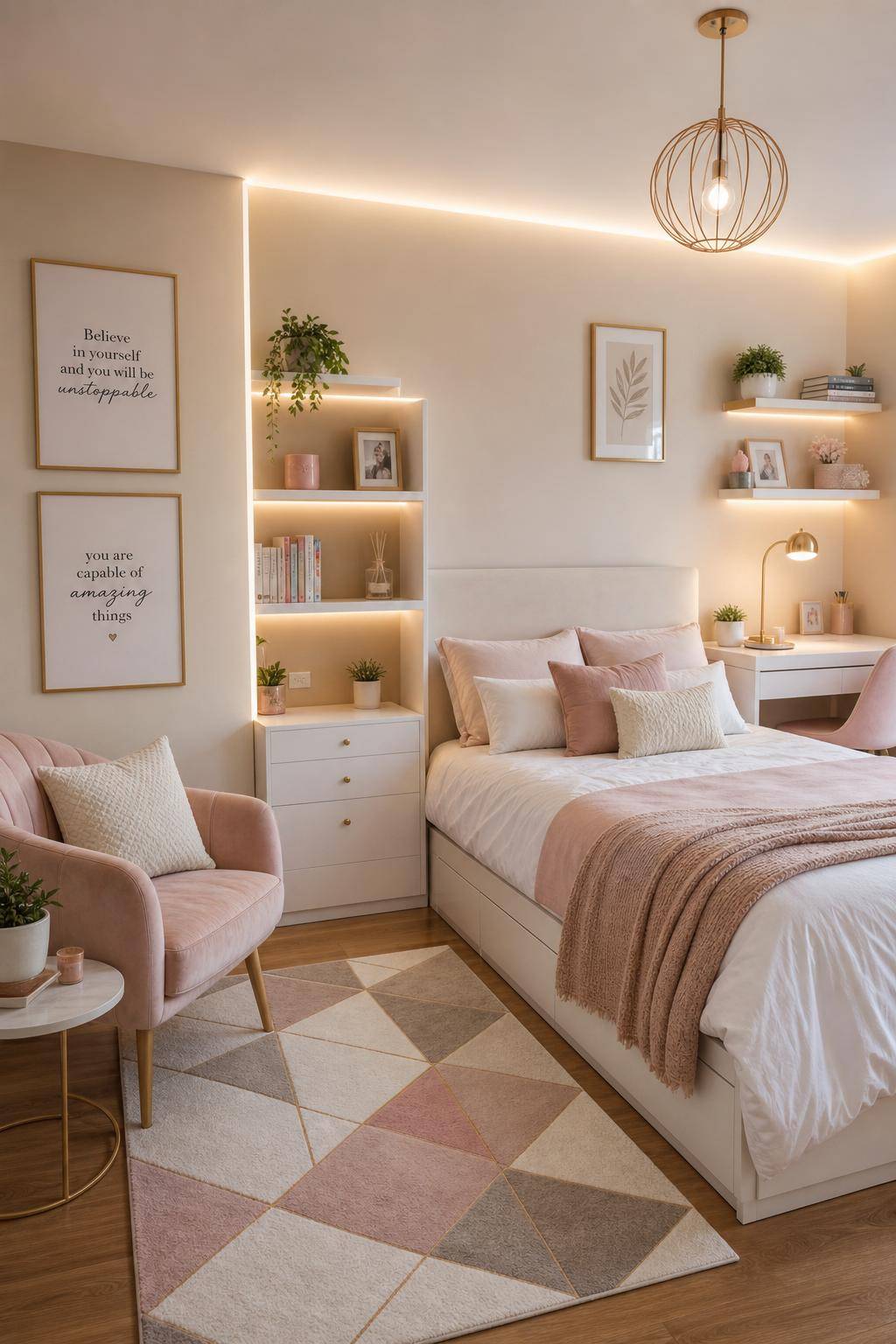 Ideen: Jugendzimmer für Mädchen einrichten- Schmücke die Wände mit inspirierenden Zitaten
