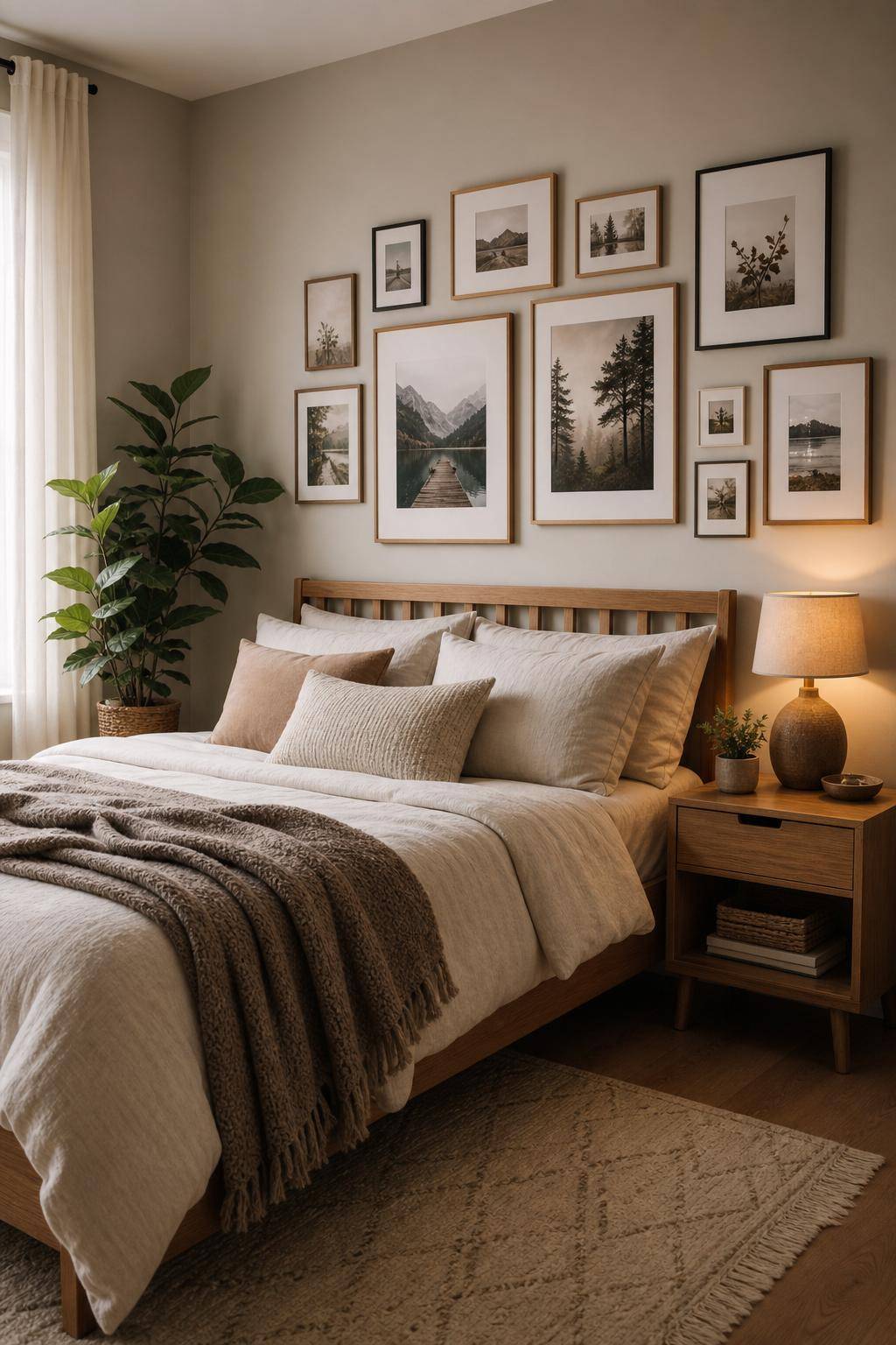 Ideen: Schlafzimmer-Deko- Kreiere eine Wand mit persönlichen Fotos