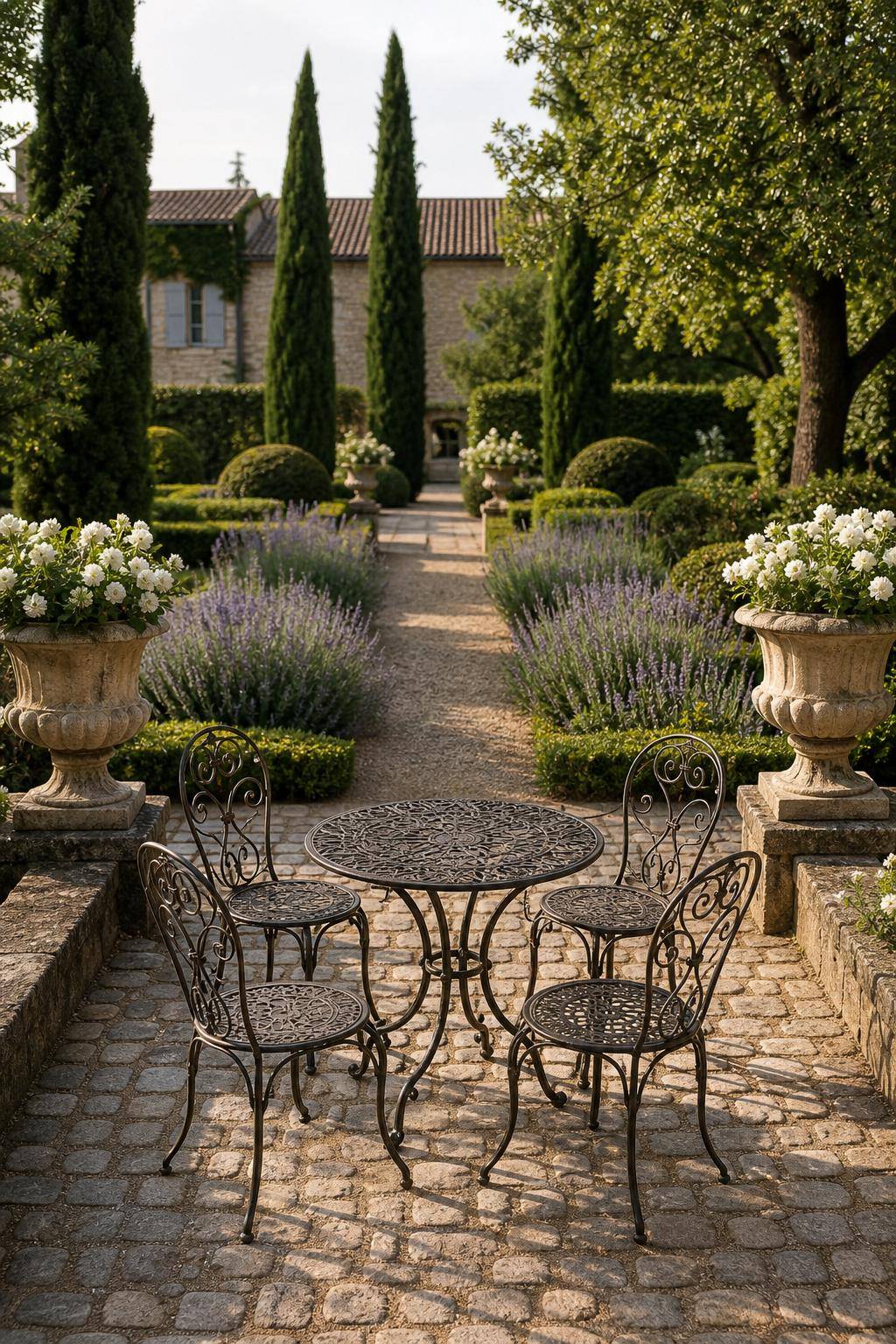 Ideen für Französischen Garten-Setze schmiedeeiserne Gartenmöbel ein