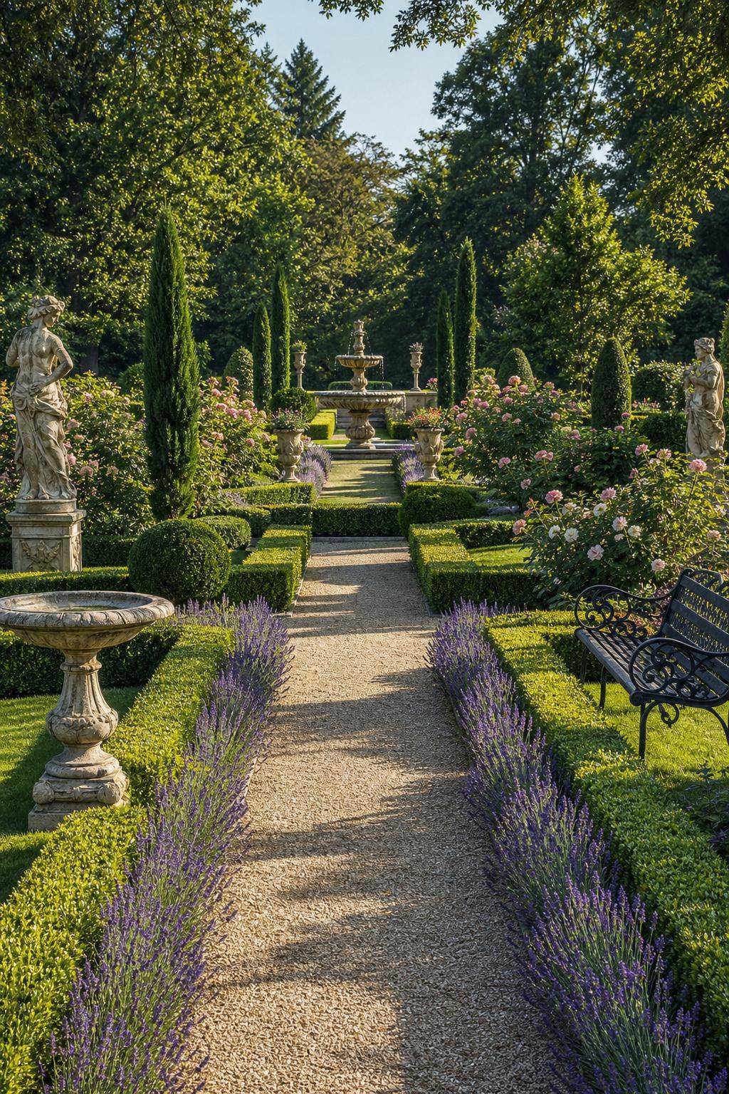Ideen für Französischen Garten- Nutze kunstvolle Gartenfiguren