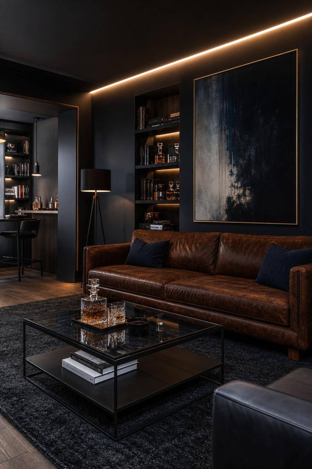 Inspiration: Männerzimmer einrichten-Wähle dunkle Farben für maskuline Eleganz