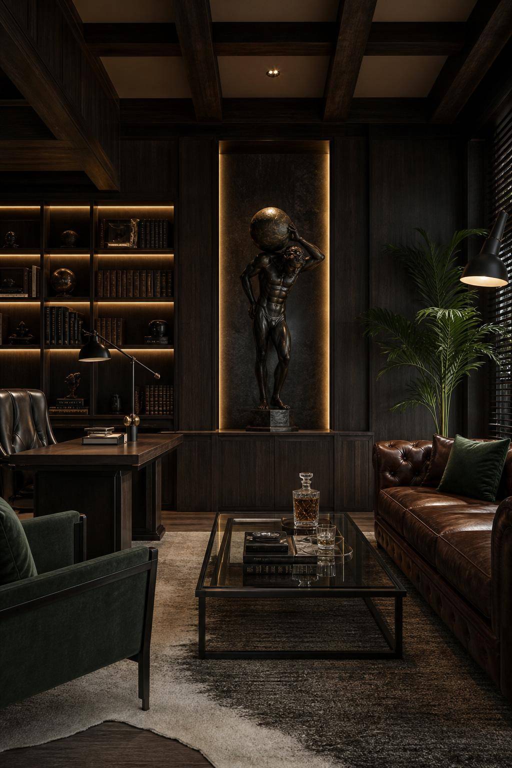 Inspiration: Männerzimmer einrichten- Platziere Figuren oder Statuen als Statement