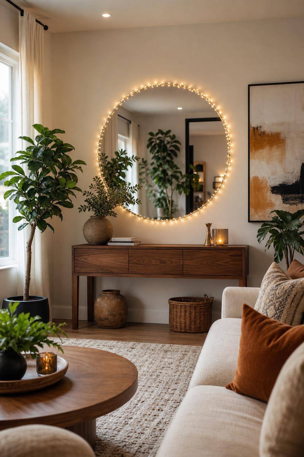 Inspiration: Spiegel dekorieren- Befestige kleine Lichter für einen Sterneneffekt