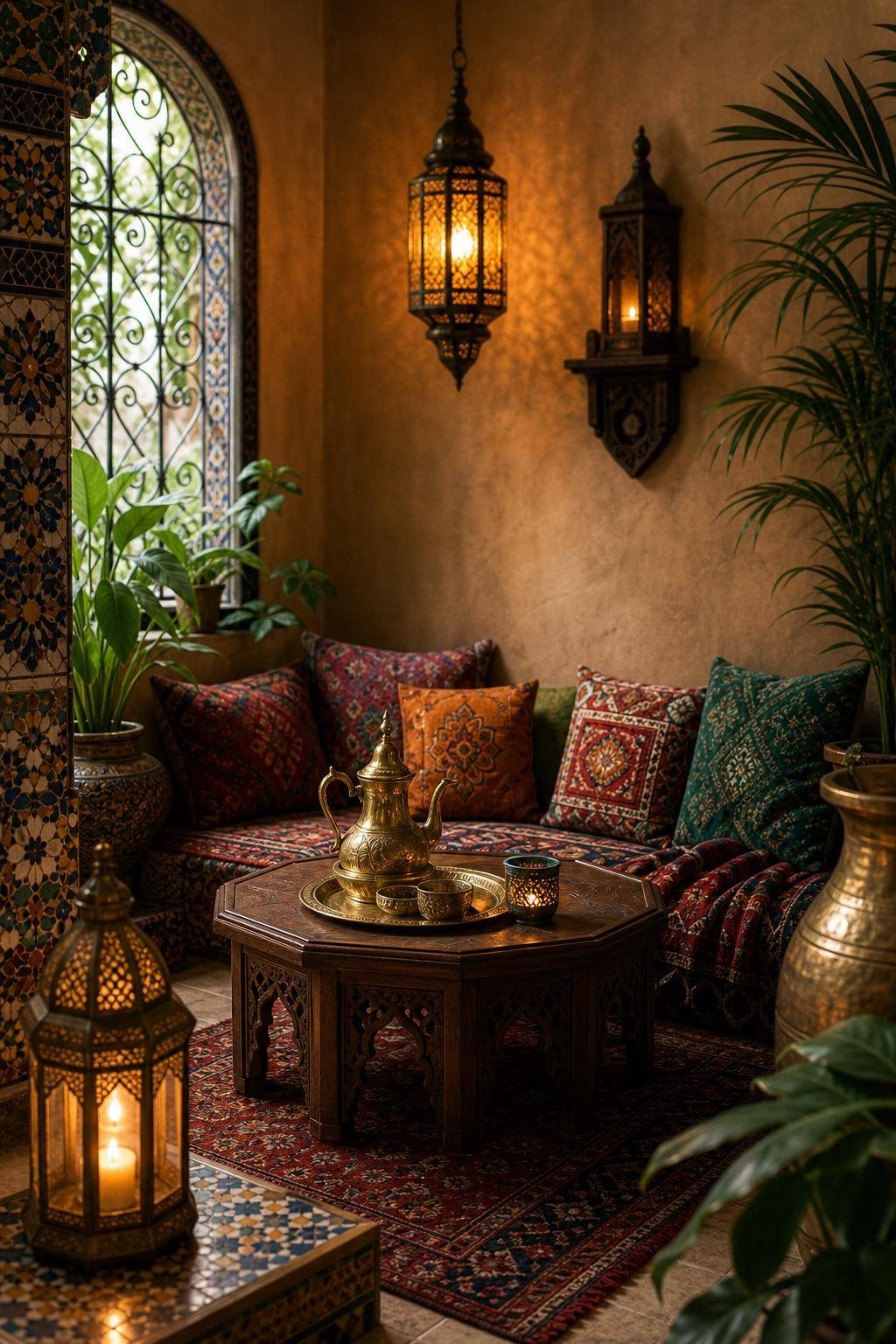 Orientalischer Einrichtungsstil- Gestalte eine gemütliche Teeecke im Wohnzimmer