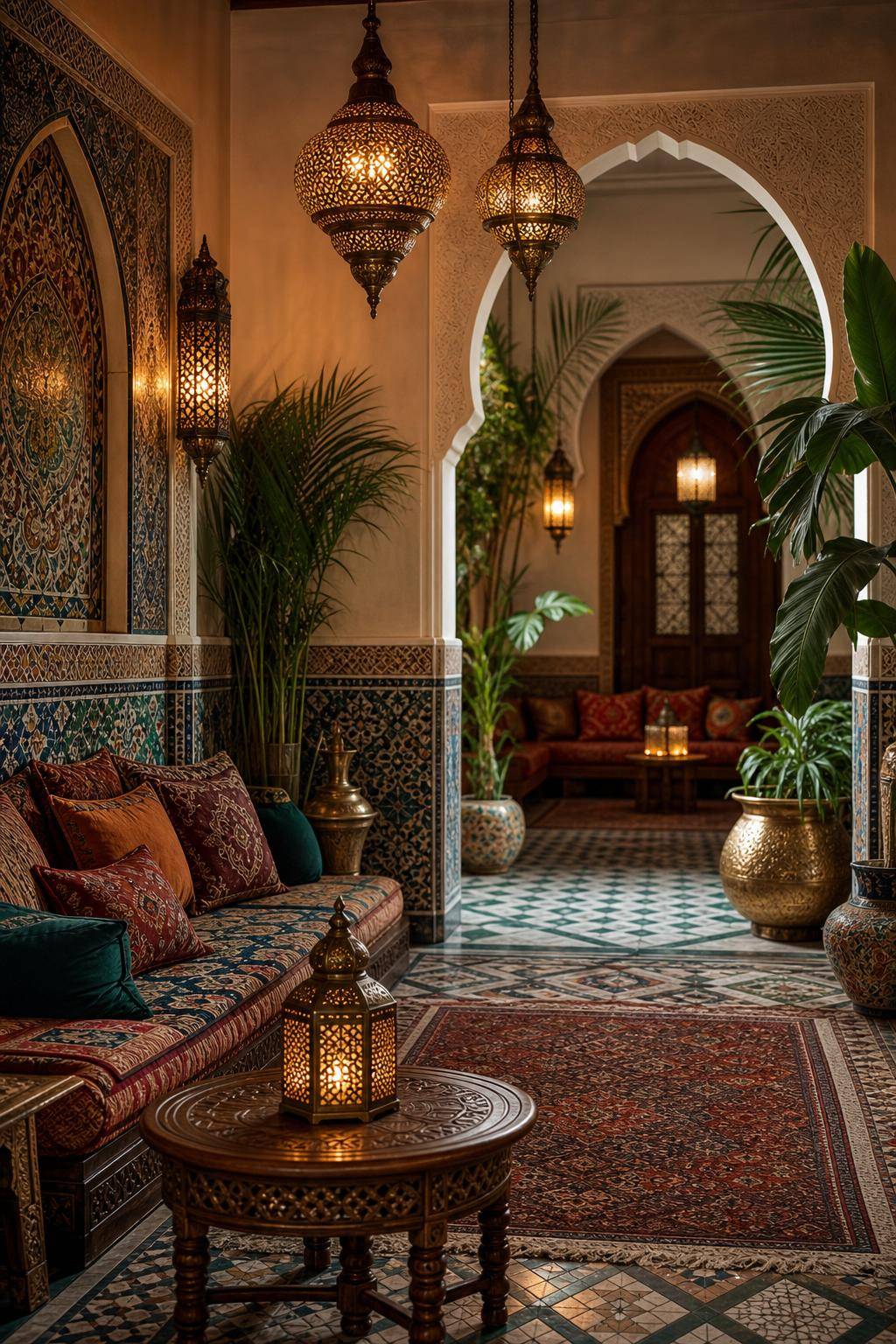 Orientalischer Einrichtungsstil- Verwende marokkanische Hängelampen für warmes Licht
