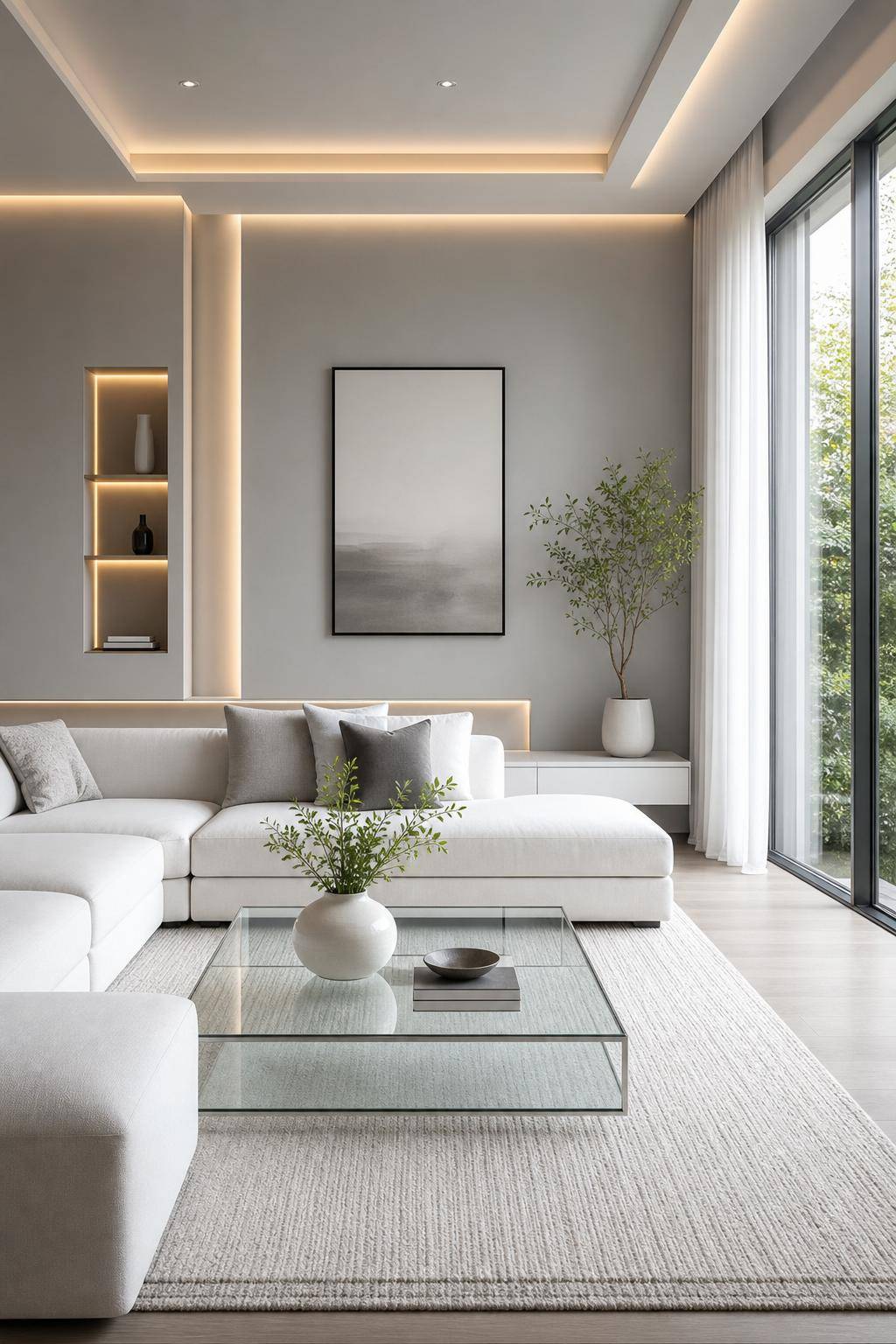 Welche Farbe passt in der Einrichtung zu Grau?- Arrangiere Weiß für ruhige Eleganz
