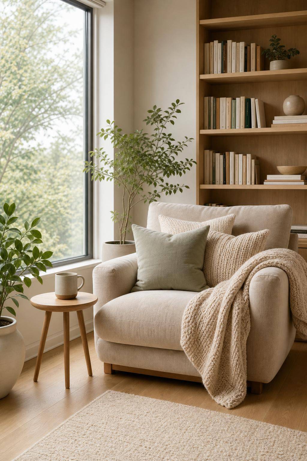 Wohntrend Cocooning-Gestalte eine Leseecke mit weichen Kissen