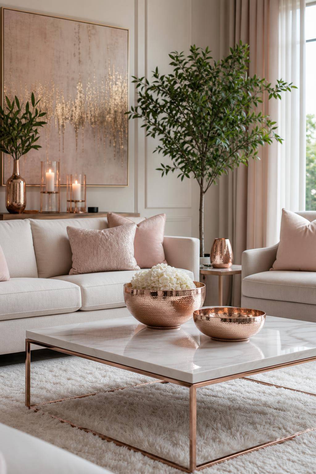 Dekoideen in Roségold- Schaffe Highlights mit glänzenden Schalen