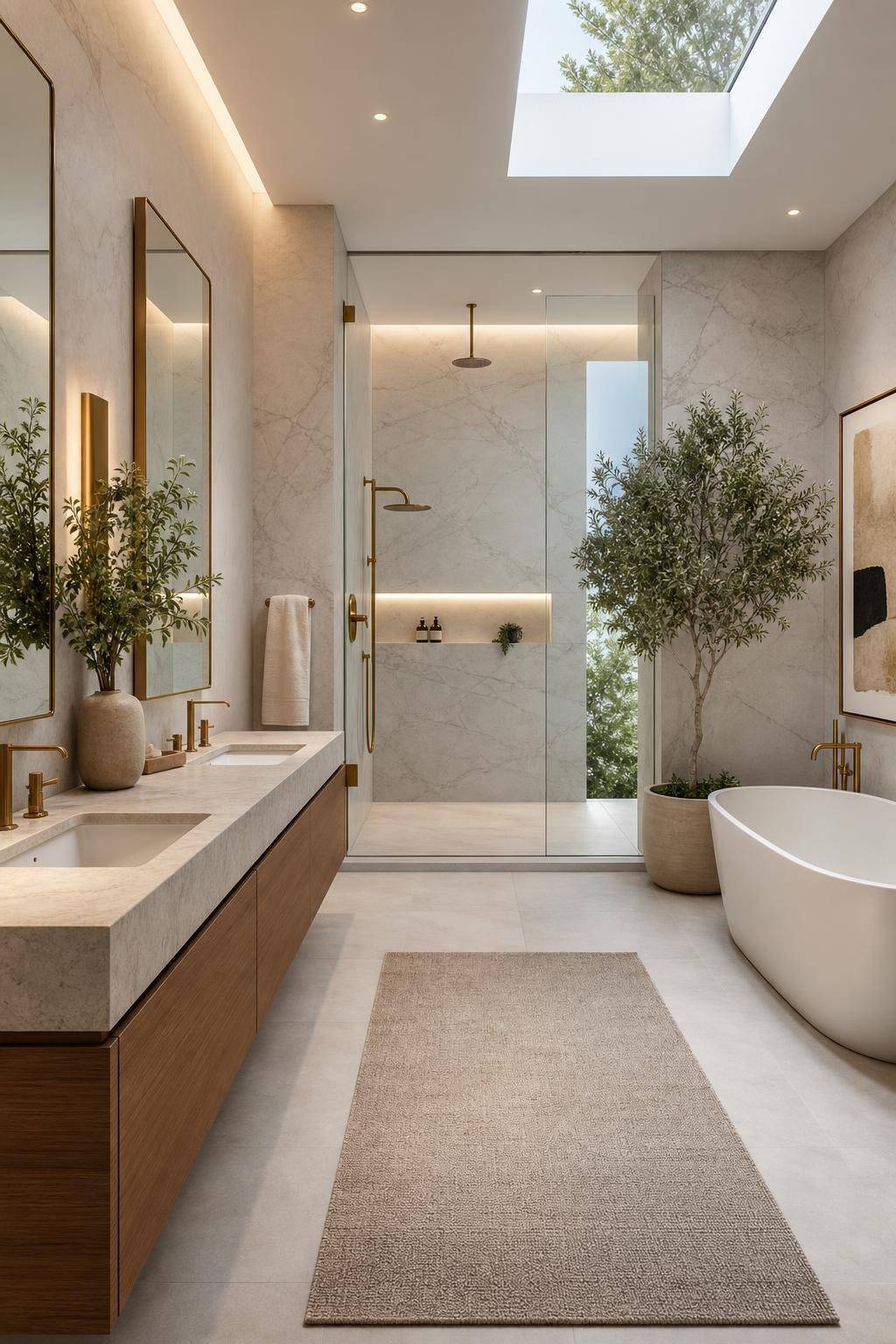 Designer-Badezimmer einrichten- Ergänze Kunstwerke an den Badezimmerwänden