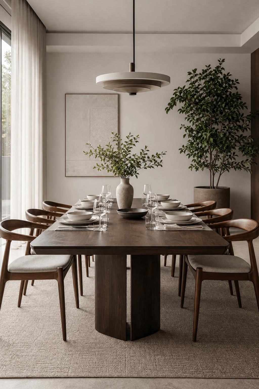 Designer-Esszimmer einrichten- Integriere minimalistisches Geschirr auf dem Tisch