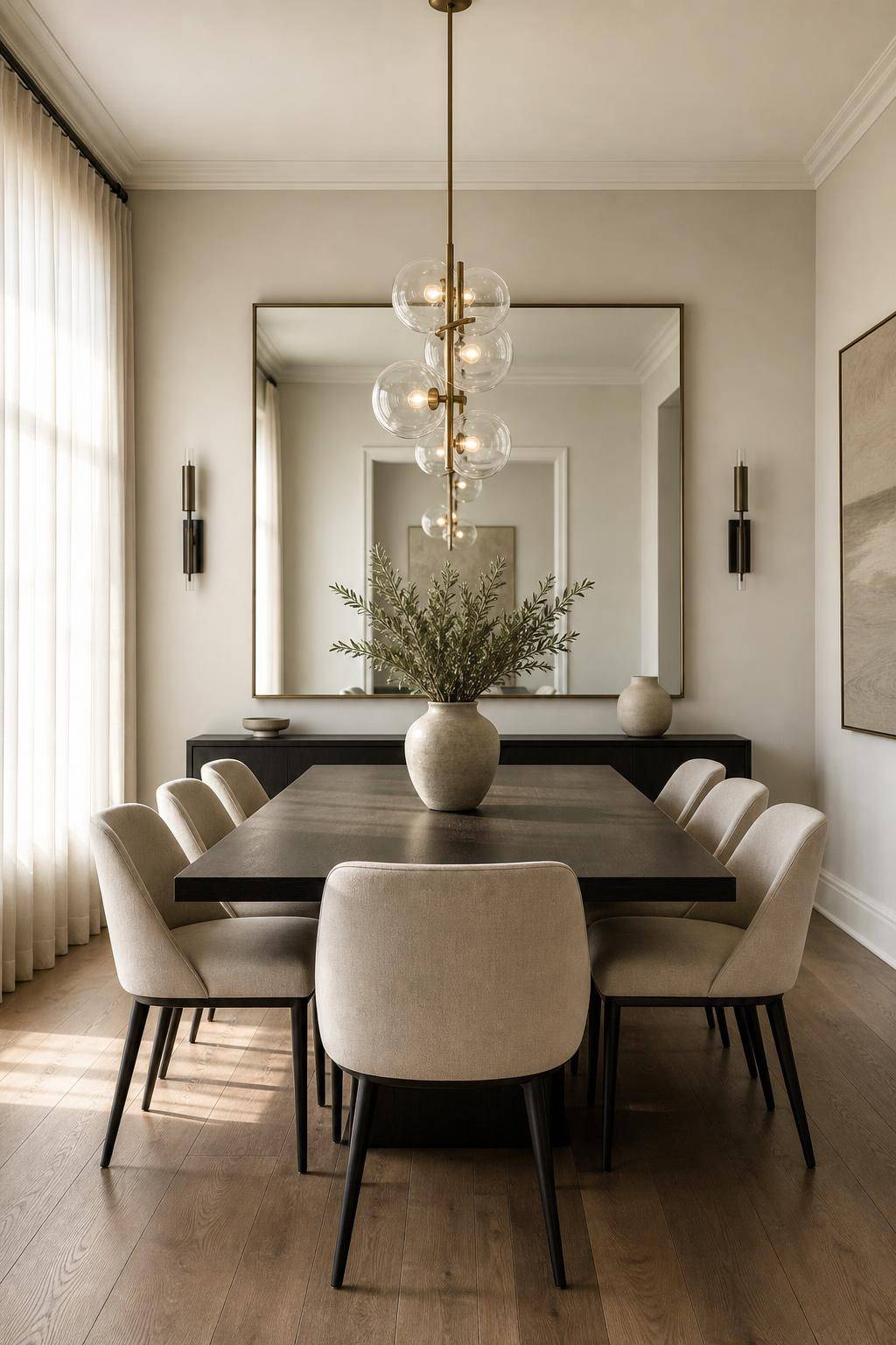 Designer-Esszimmer einrichten- Platziere Spiegel zur Raumvergrößerung