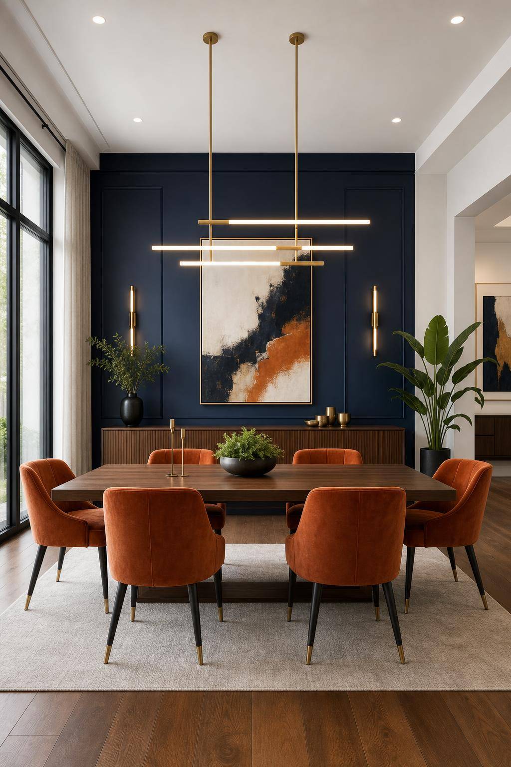 Designer-Esszimmer einrichten- Spiele mit kontrastreichen Farbwelten