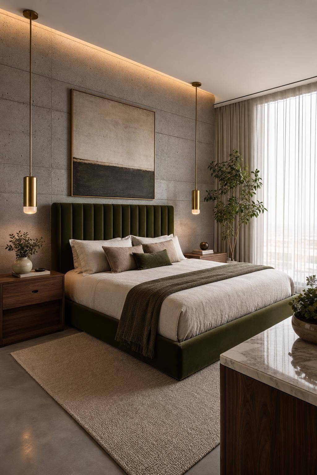 Designer-Schlafzimmer einrichten- Kombiniere außergewöhnliche Materialmixes für spannende Kontraste