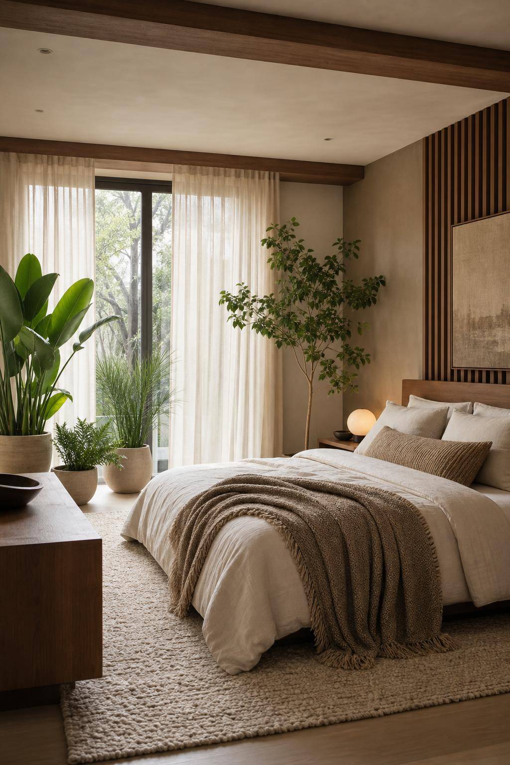 Designer-Schlafzimmer einrichten- Platziere Pflanzen für ein frisches Raumgefühl
