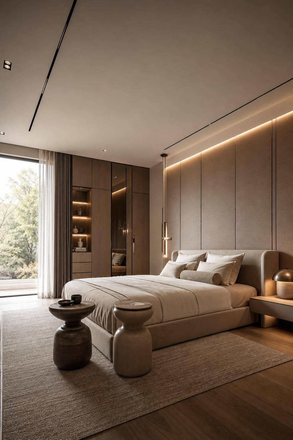Designer-Schlafzimmer einrichten- Stell Designerhocker als stilvolle Ablageflächen bereit